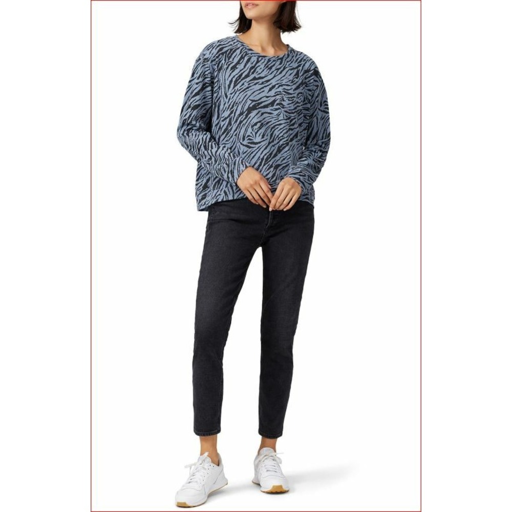 SUNDRY women sweatshirt cotton spandex blue black sz 1 USA made $128